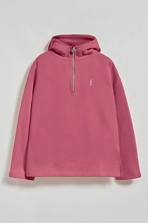 Sudadera Sinsajo rosa vino con capucha y cremallera con logo Rigby Go - Image 8