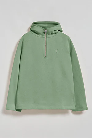 Sudadera Sinsajo verde jade con capucha y cremallera con logo Rigby Go - Image 9