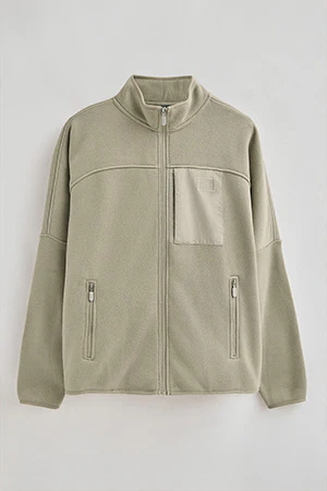 Sudadera polar color piedra con cremallera y logo Polo Club - Image 8