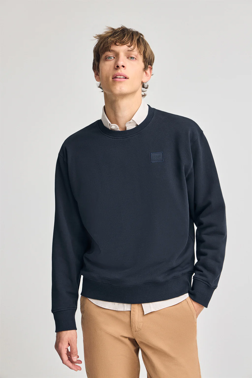 Sudadera navy relax de cuello redondo con detalle Polo Club