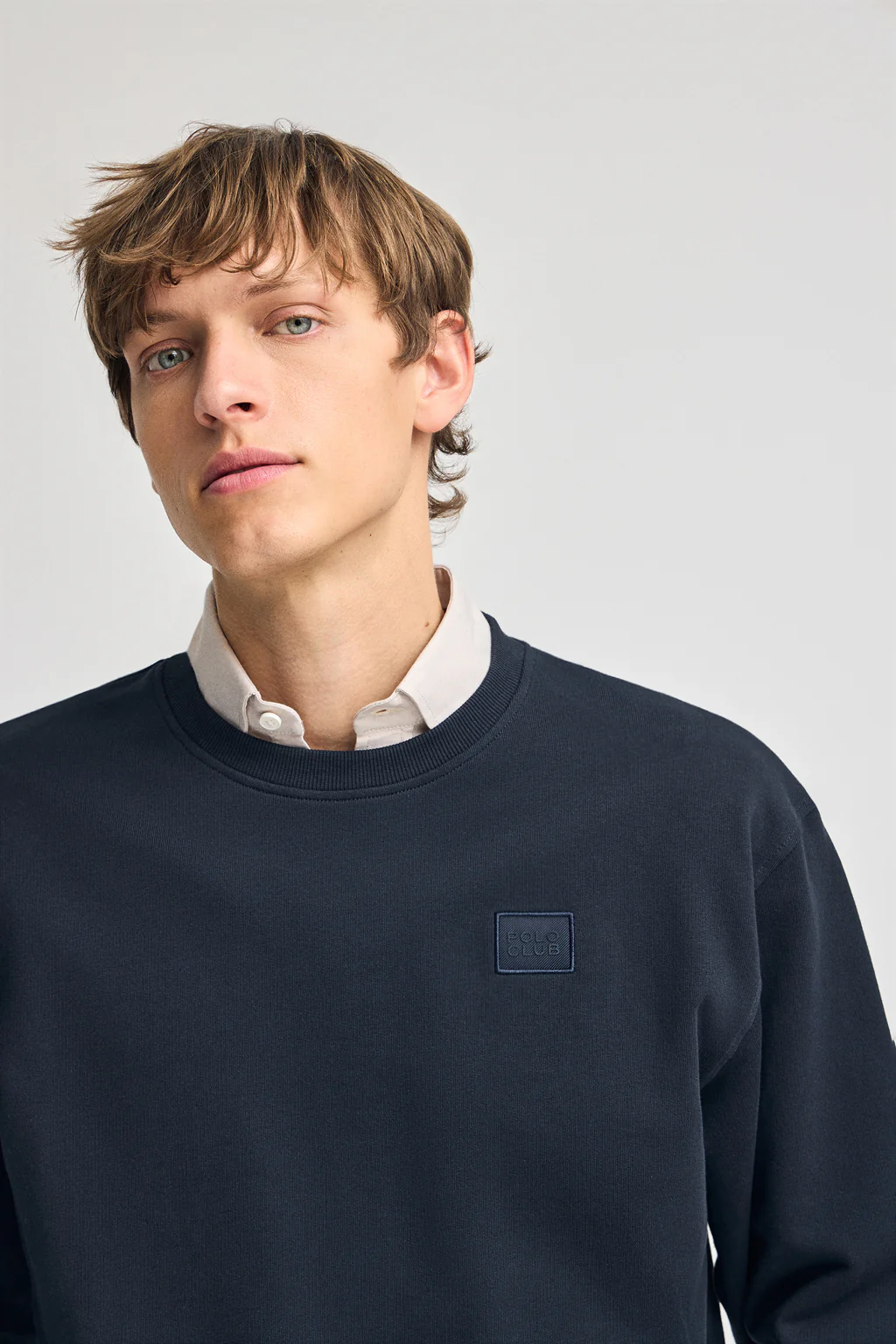 Sudadera navy relax de cuello redondo con detalle Polo Club - Image 2