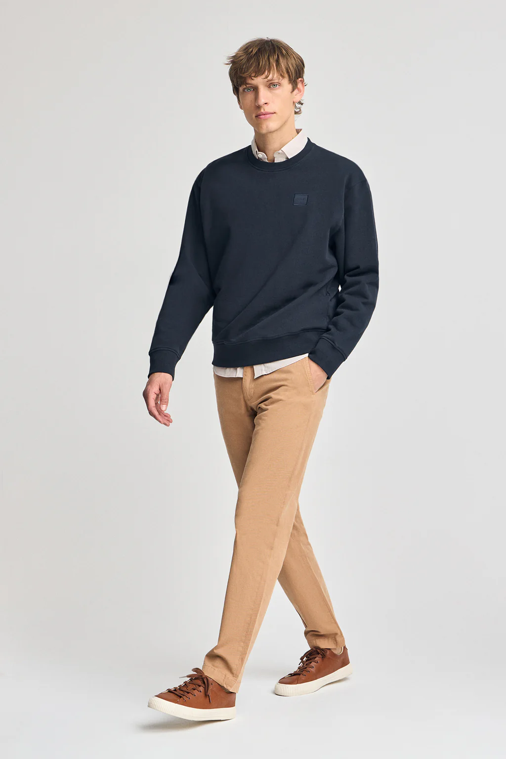 Sudadera navy relax de cuello redondo con detalle Polo Club - Image 3
