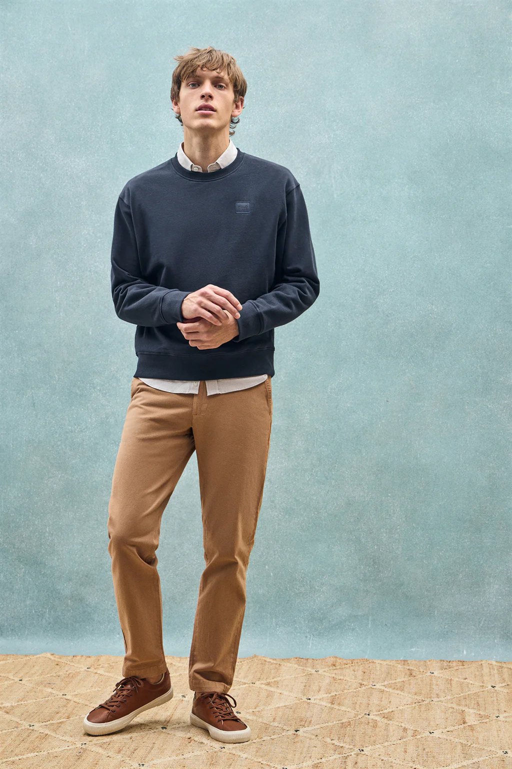 Sudadera navy relax de cuello redondo con detalle Polo Club - Image 4