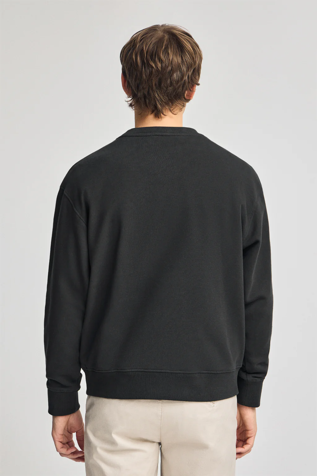 Sudadera negra relax de cuello redondo con detalle Polo Club - Image 5