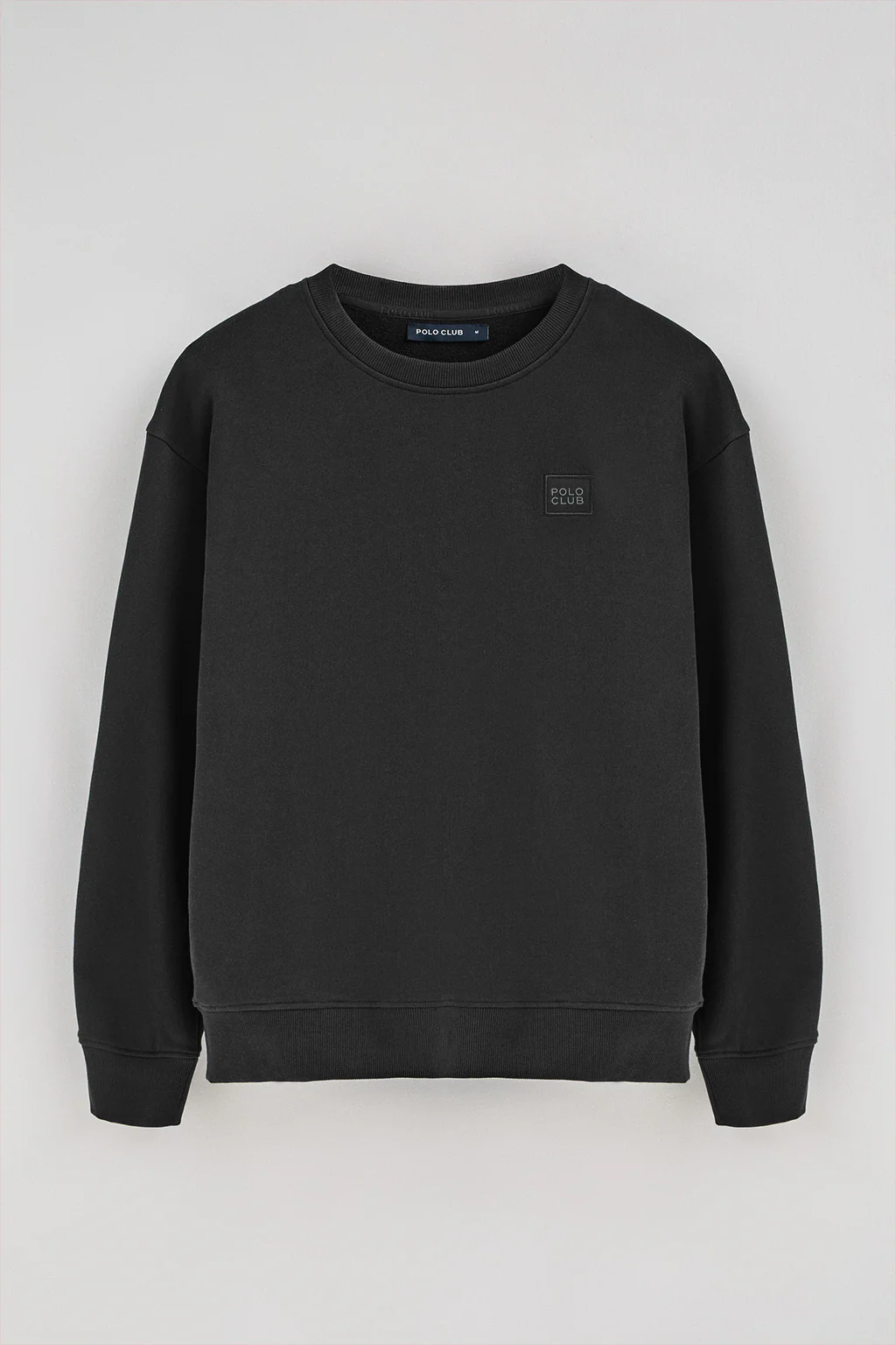 Sudadera negra relax de cuello redondo con detalle Polo Club - Image 8