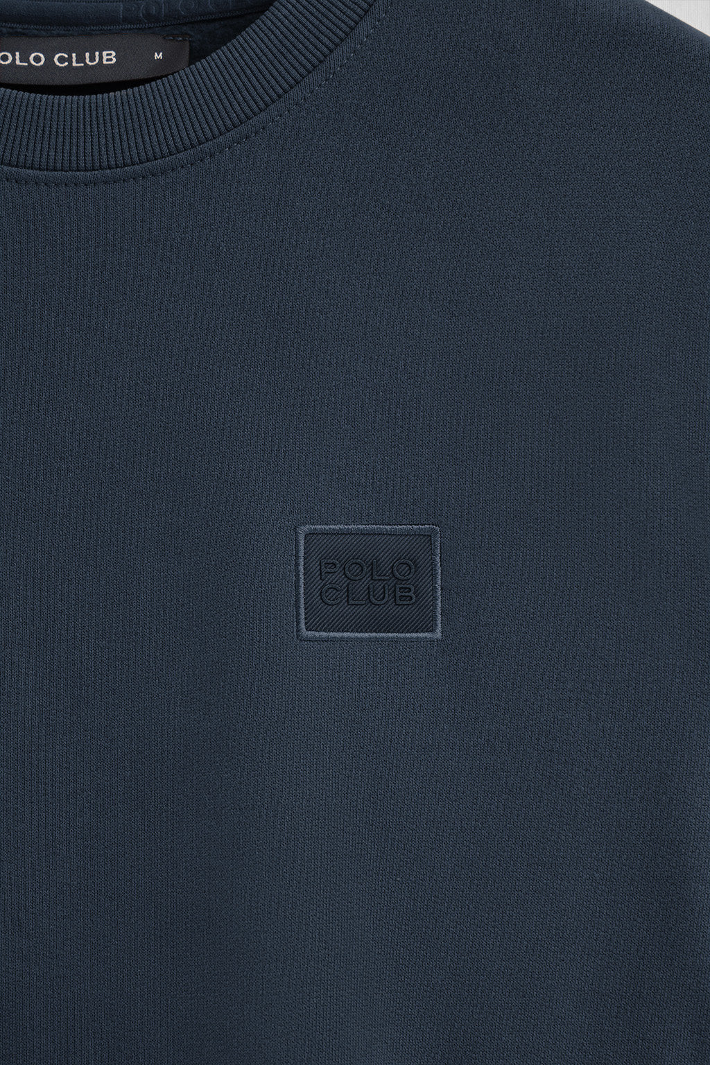Sudadera azul marino de corte relajado con logo Polo Club - Image 7