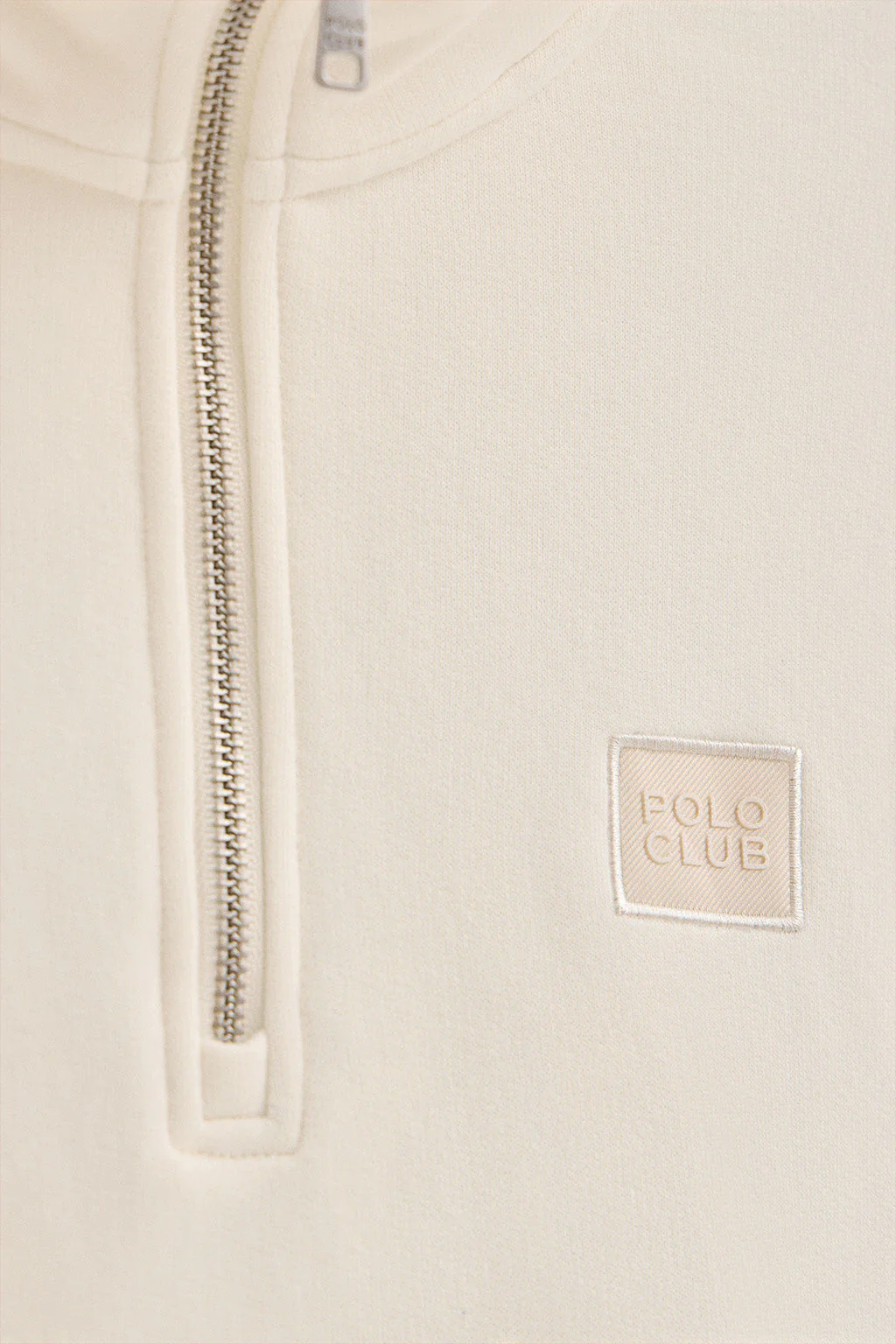 Sudadera color crudo de media cremallera con logo Polo Club - Image 7