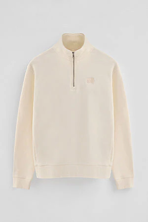 Sudadera color crudo de media cremallera con logo Polo Club - Image 9