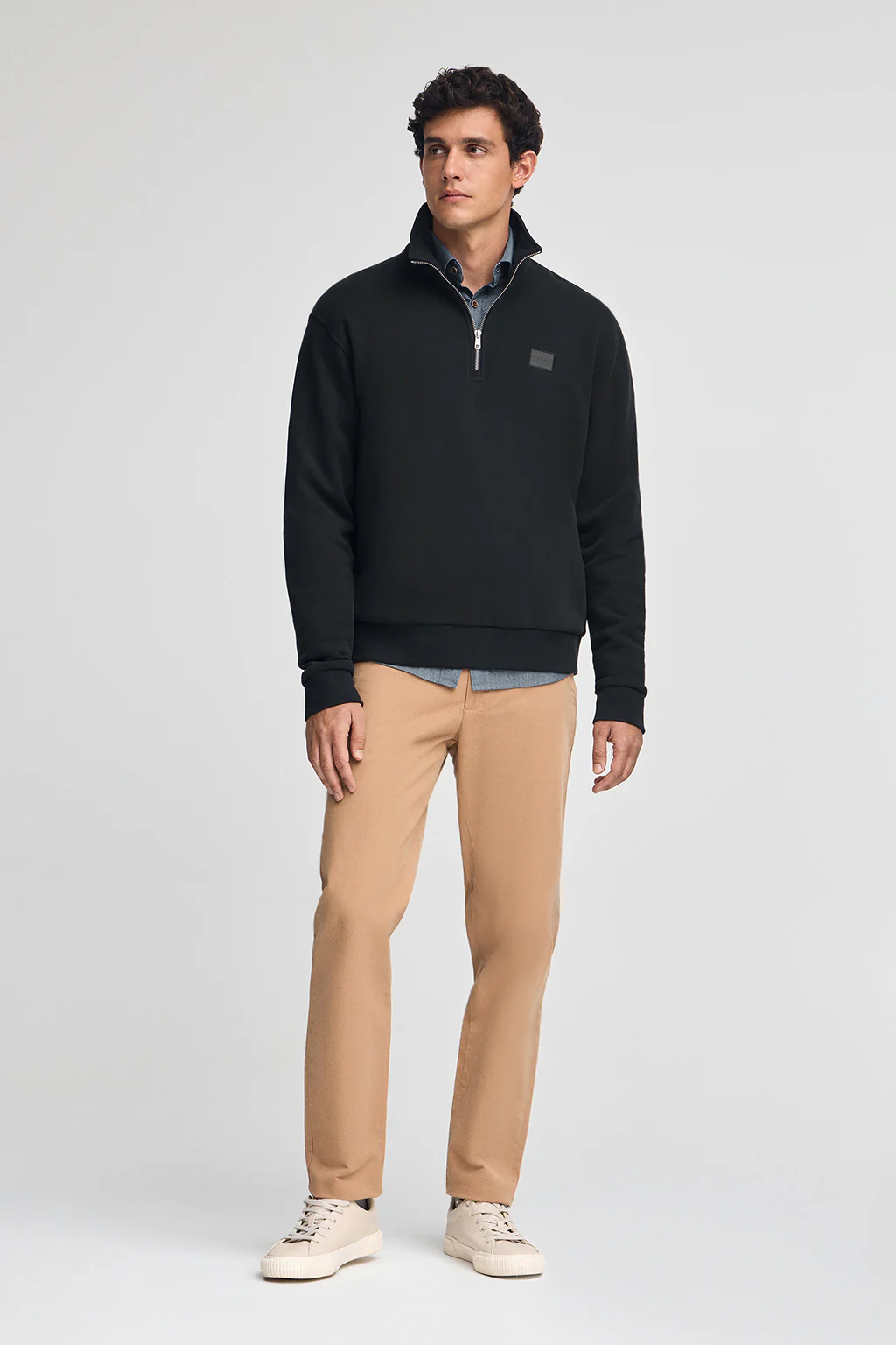 Sudadera negra de media cremallera con logo Polo Club - Image 3