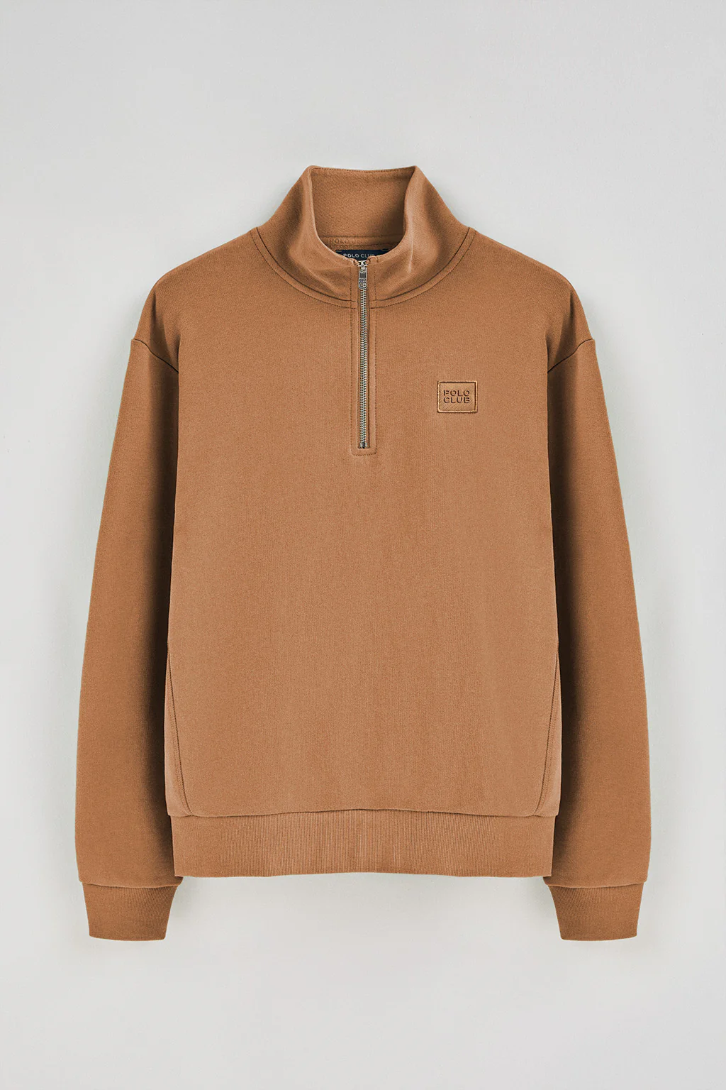 Sudadera camel relax de media cremallera con detalle Polo Club - Image 8