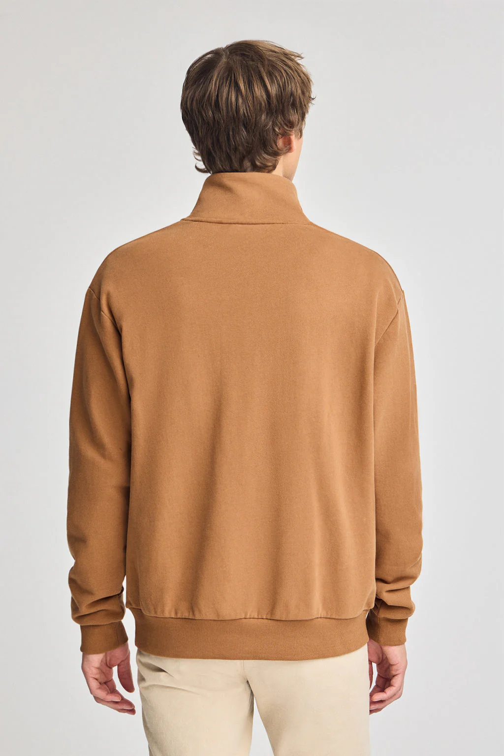 Sudadera camel relax de media cremallera con detalle Polo Club - Image 9