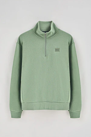 Sudadera verde jade relax de media cremallera con detalle Polo Club - Image 9