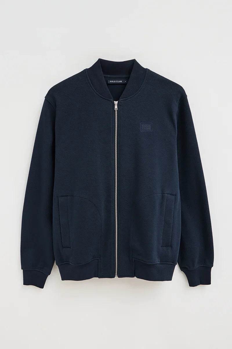 Sudadera Xin azul marino de cuello bomber y cremallera con logo Polo Club - Image 10
