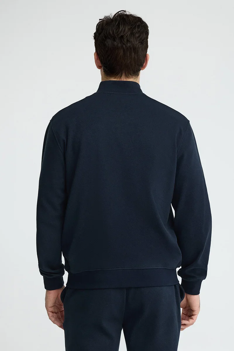 Sudadera Xin azul marino de cuello bomber y cremallera con logo Polo Club - Image 5