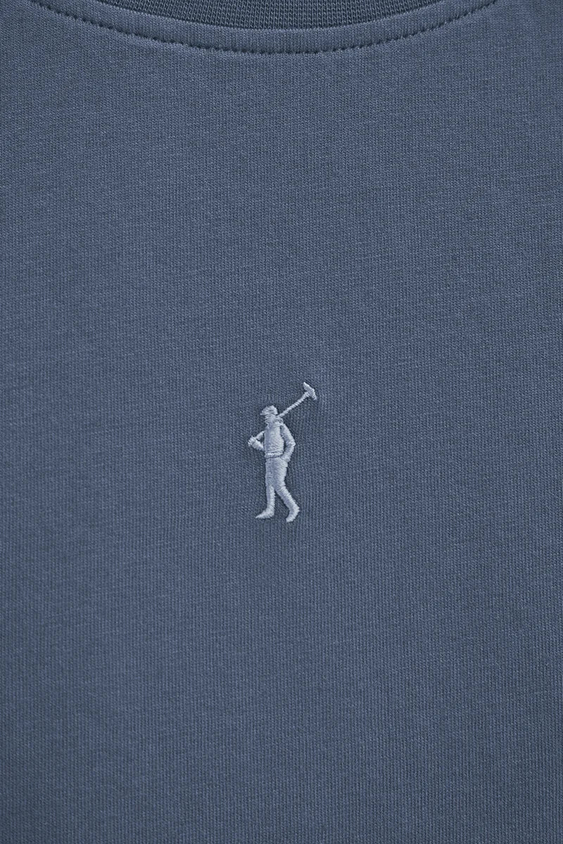 Camiseta sin mangas azul denim de corte slim con bordado Rigby Go - Image 6
