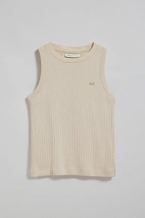 Camiseta top Tamika beige acanalada con detalle de botón nacarado Polo Club - Image 13