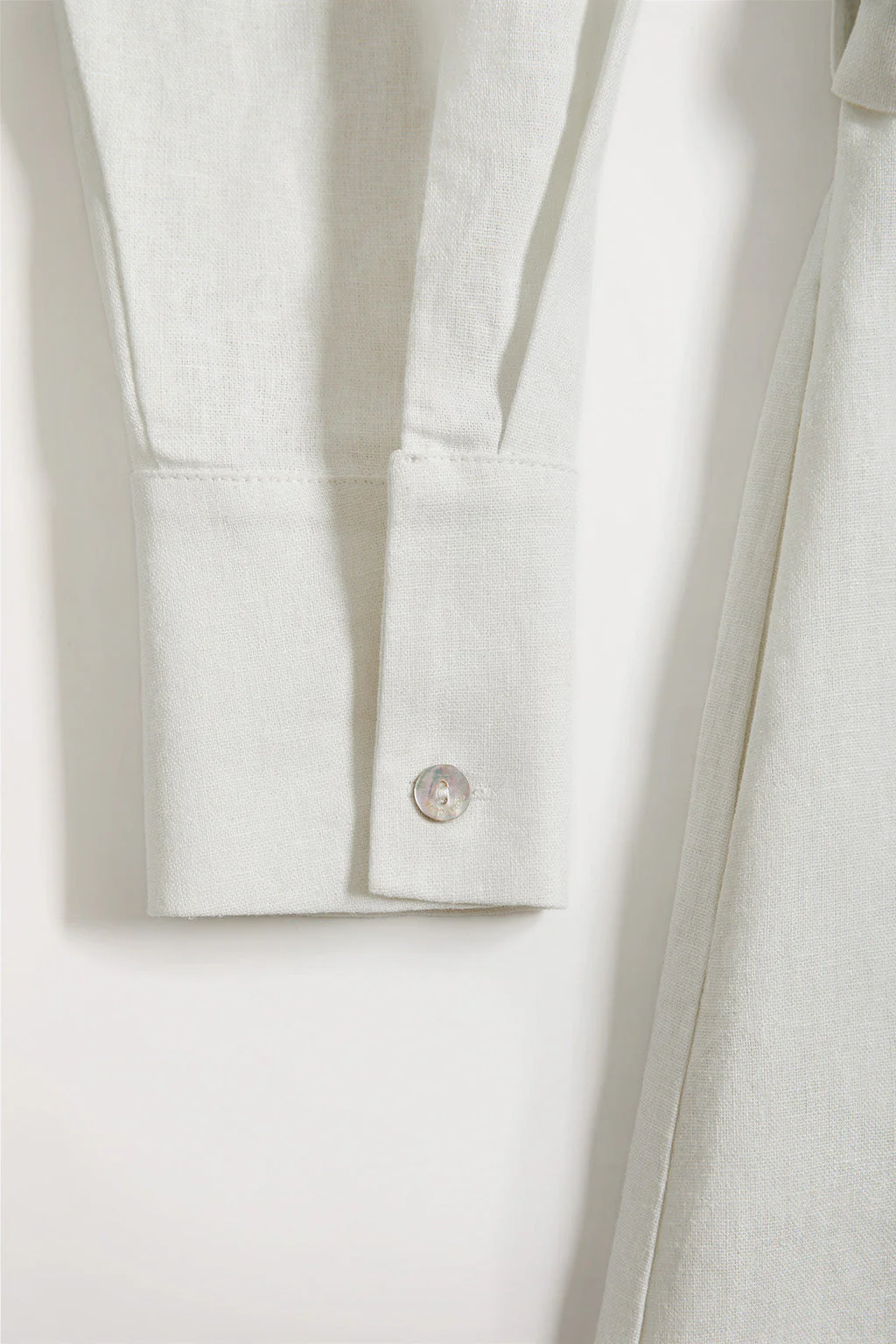 Vestido midi de lino blanco con detalle bordado - Image 9