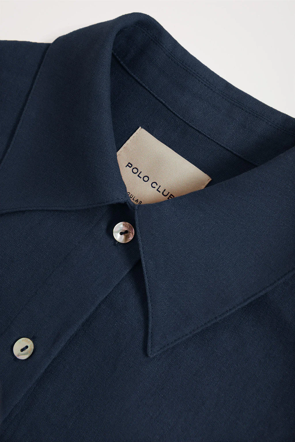 Vestido midi de lino azul marino con detalle bordado - Image 8