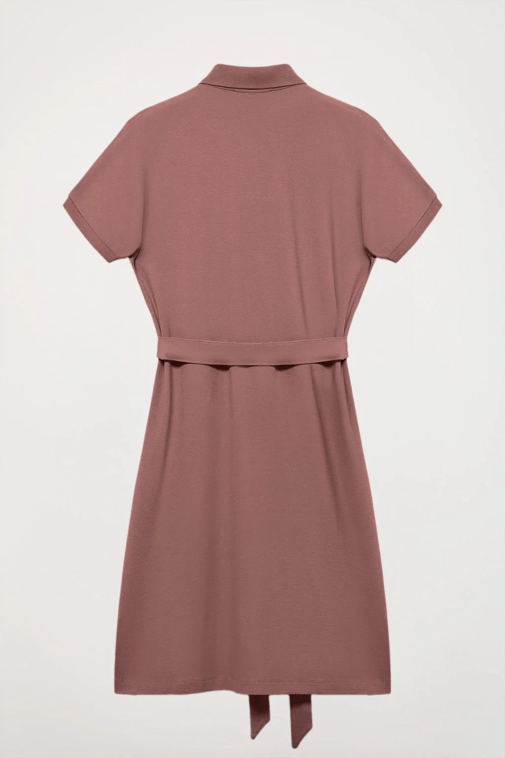 Vestido midi taupe con logo bordado al tono - Image 10