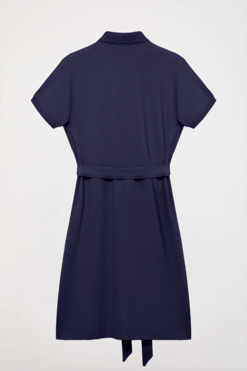 Vestido midi azul marino con logo bordado al tono - Image 8