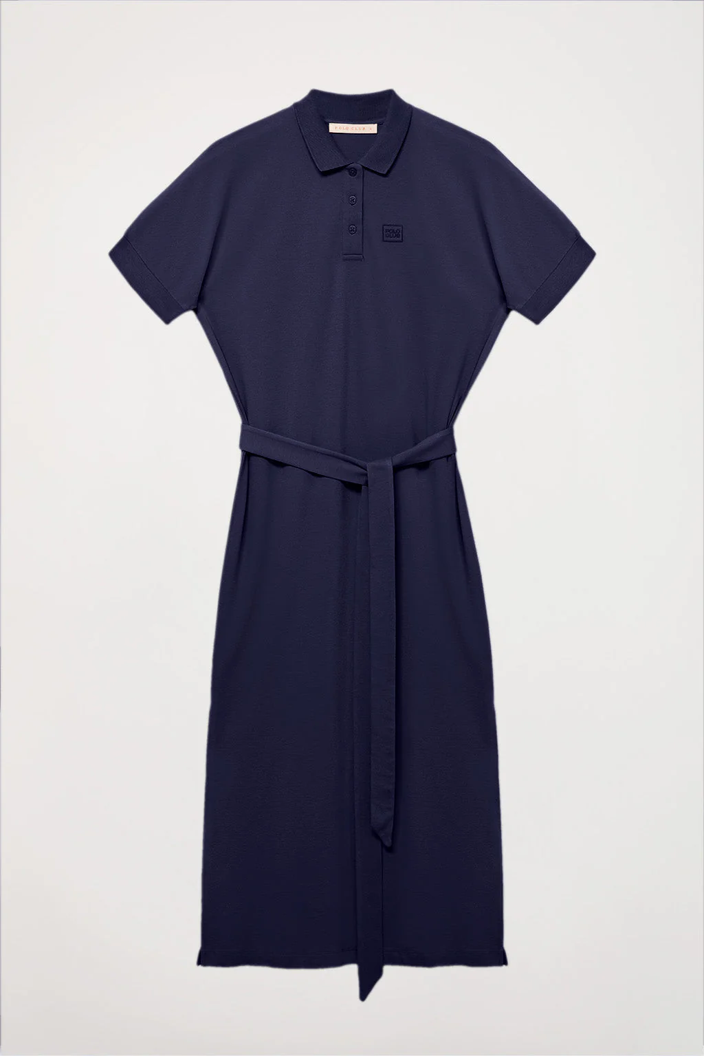 Vestido azul marino con manga dolman y bordado al tono - Image 11