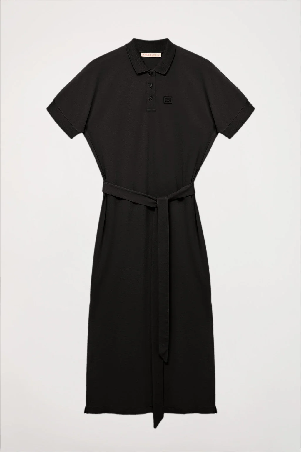 Vestido negro con manga dolman y bordado al tono - Image 10