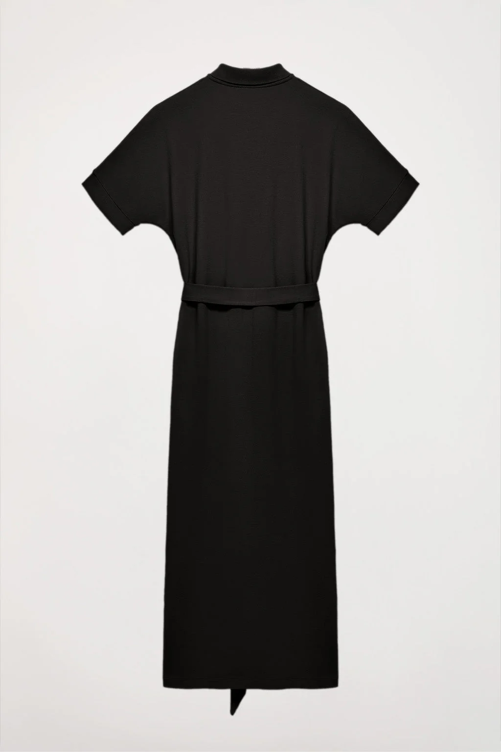 Vestido negro con manga dolman y bordado al tono - Image 9