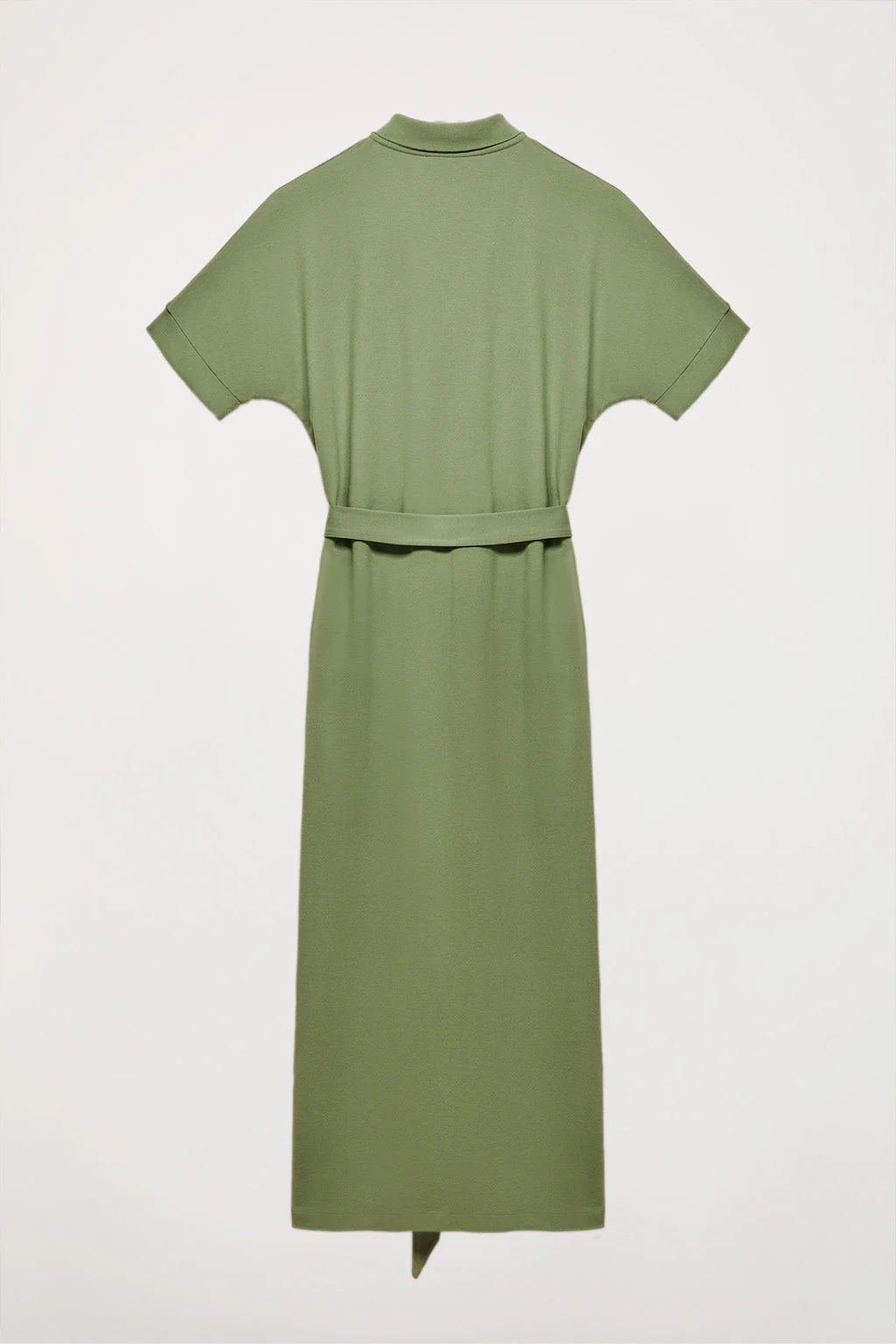 Vestido verde con manga dolman y bordado al tono - Image 9