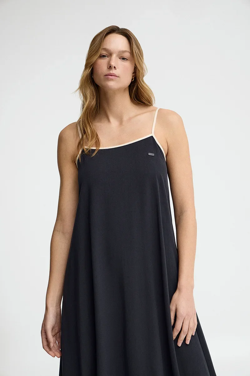 Vestido de tirantes azul marino con corte holgado Polo Club - Image 2