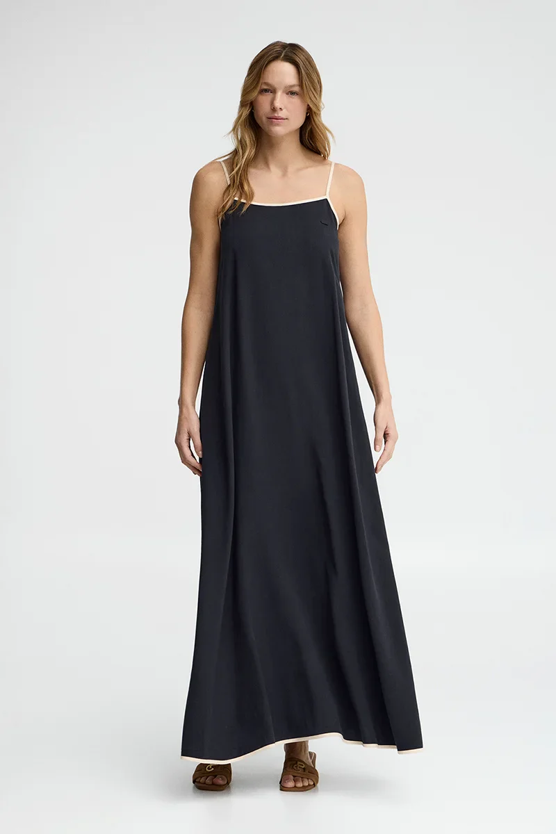 Vestido de tirantes azul marino con corte holgado Polo Club - Image 4