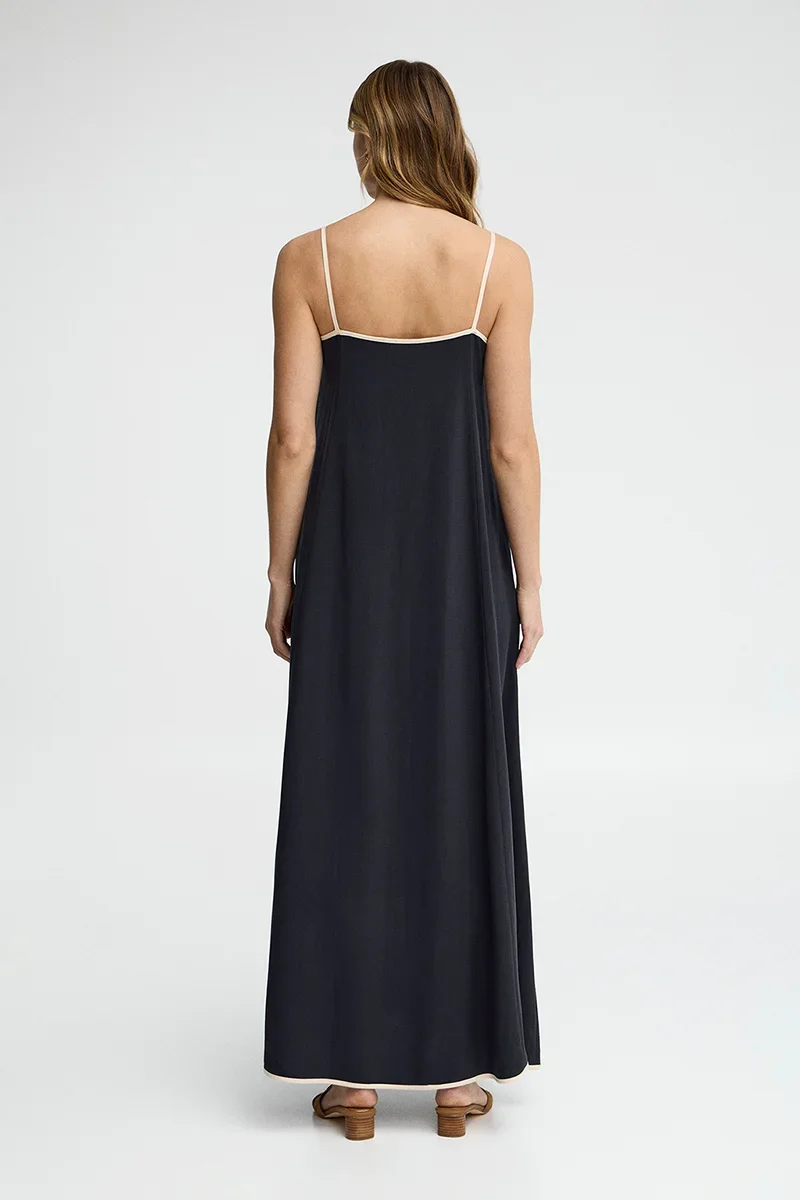Vestido de tirantes azul marino con corte holgado Polo Club - Image 5