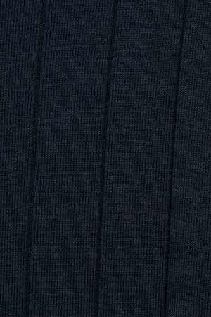 Vestido azul marino acanalado de tirantes con botón nacarado - Image 9