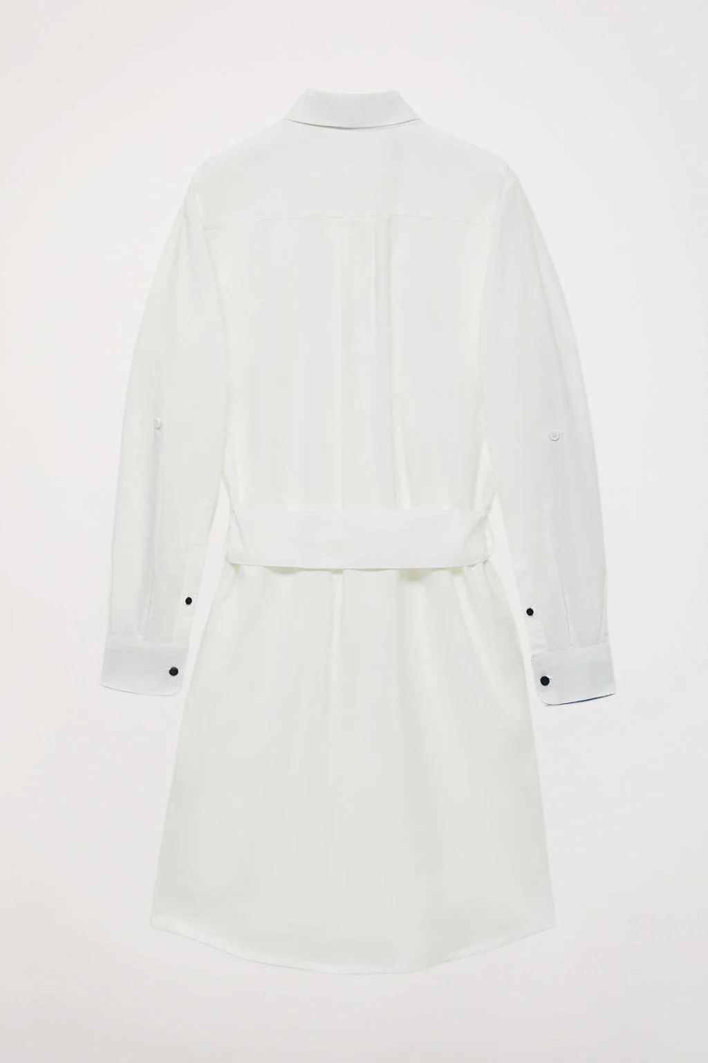 Vestido camisero blanco de manga larga con detalle bordado - Image 12