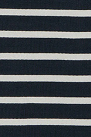 Vestido azul marino de rayas y cuello de polo con parche náutico - Image 9