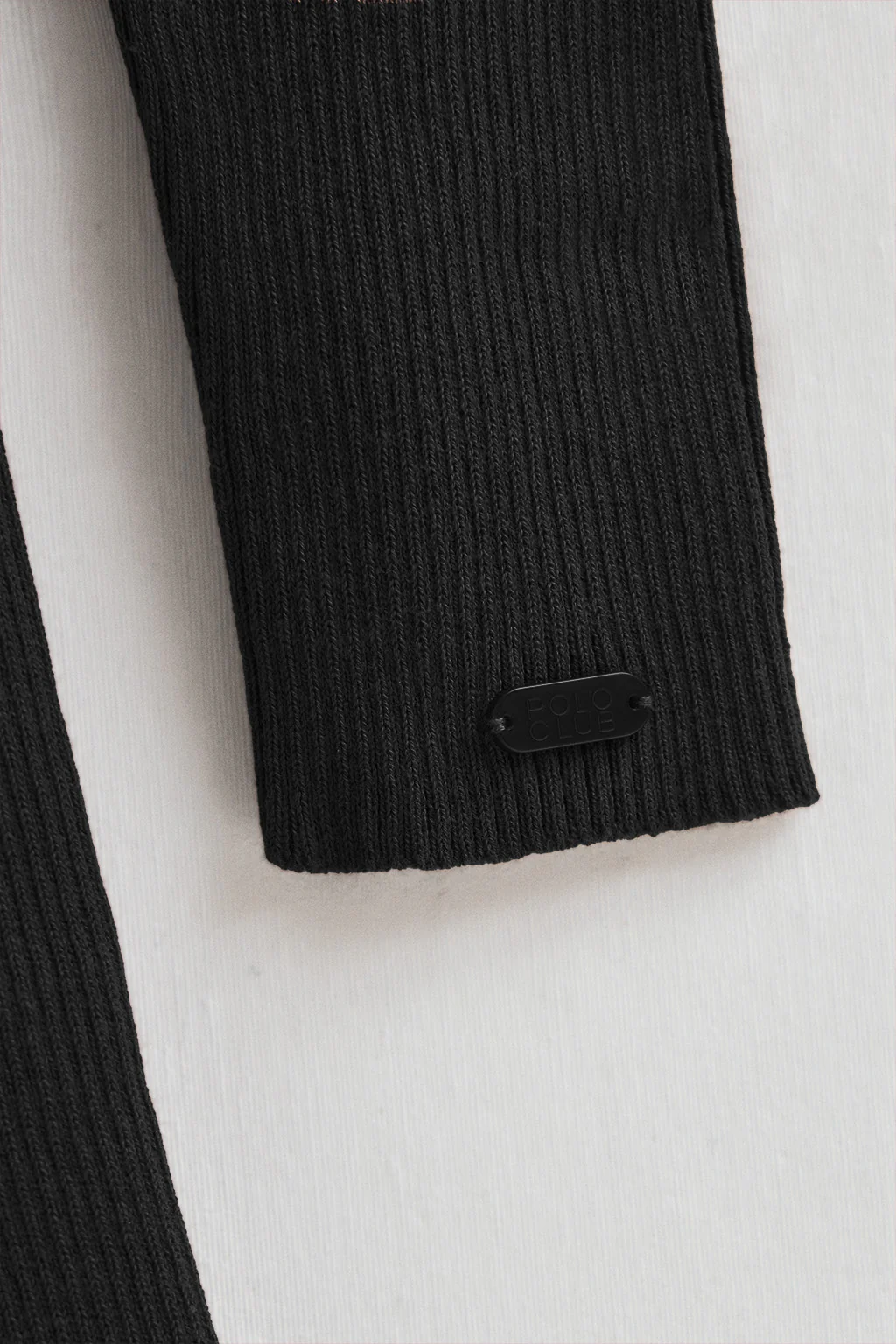 Vestido largo de cuello perkins negro con logo Polo Club - Image 7