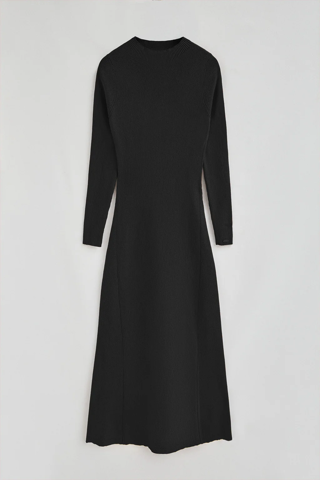 Vestido largo de cuello perkins negro con logo Polo Club - Image 8