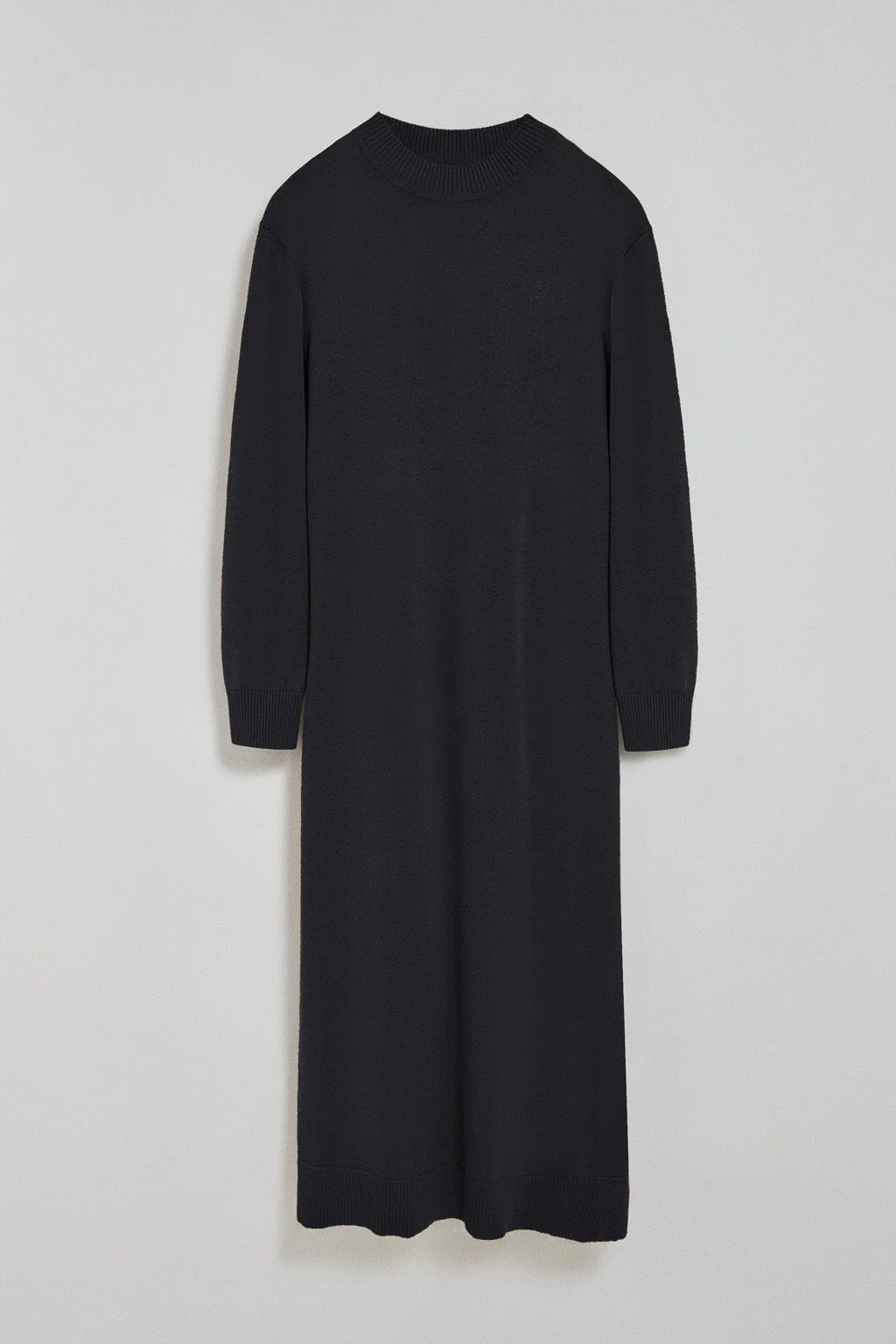 Vestido largo de punto negro Nara de tejido liso y bordado monograma Polo Club - Image 10