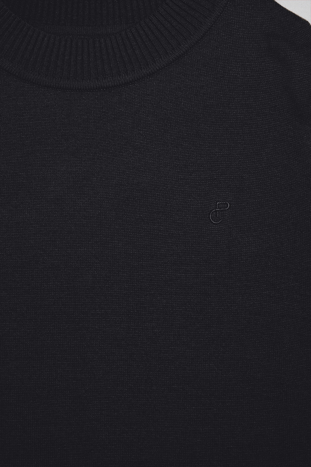 Vestido largo de punto negro Nara de tejido liso y bordado monograma Polo Club - Image 11