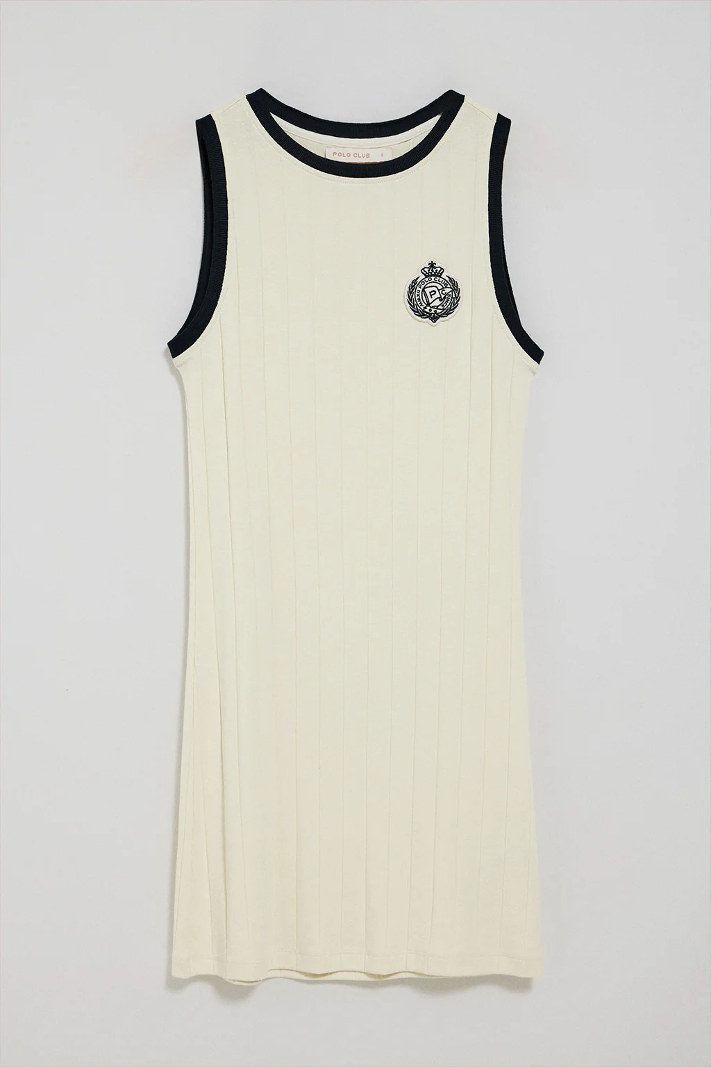 Vestido color crudo acanalado con parche náutico - Image 6