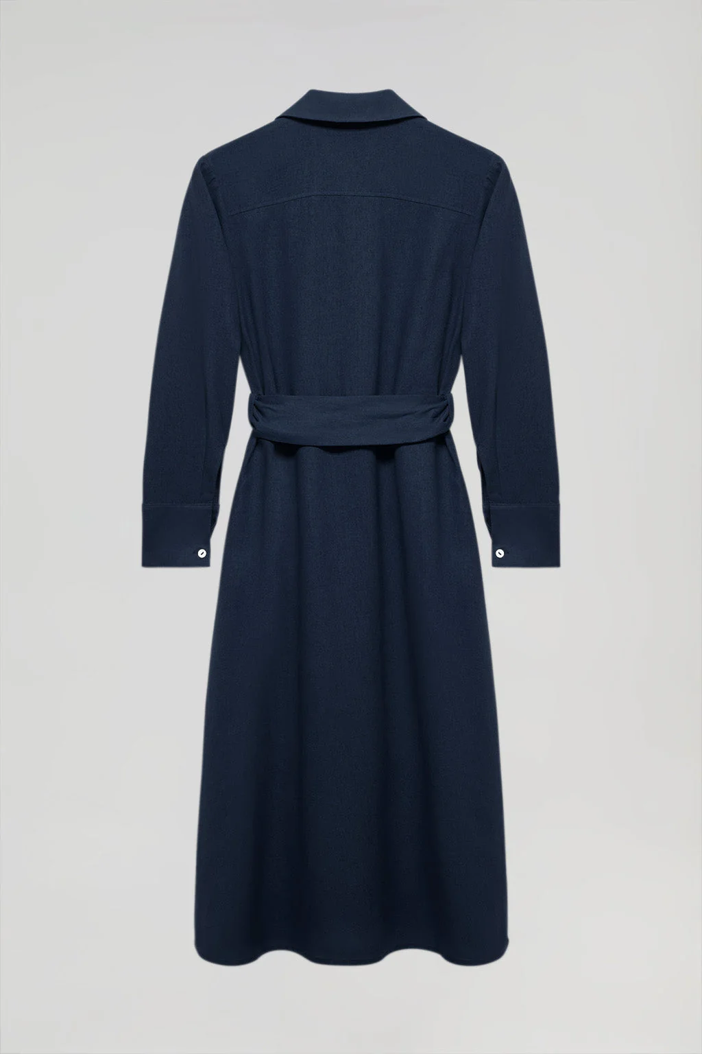 Vestido midi de lino azul marino con detalle bordado Rigby Go - Image 11