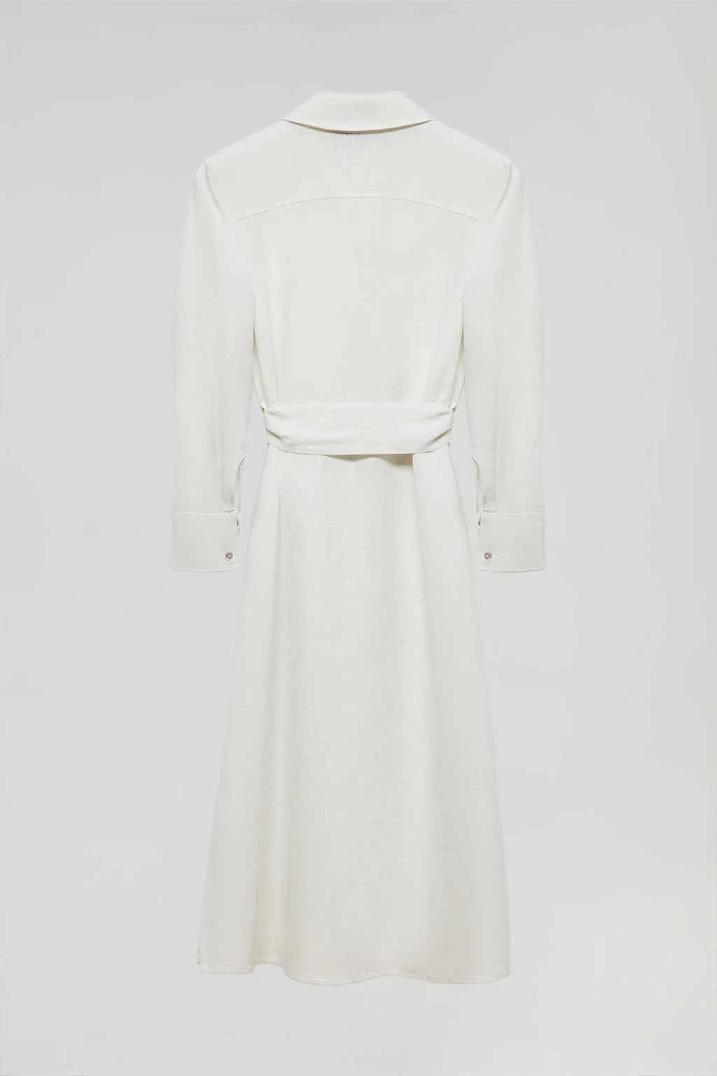 Vestido midi de lino blanco con detalle bordado Rigby Go - Image 12