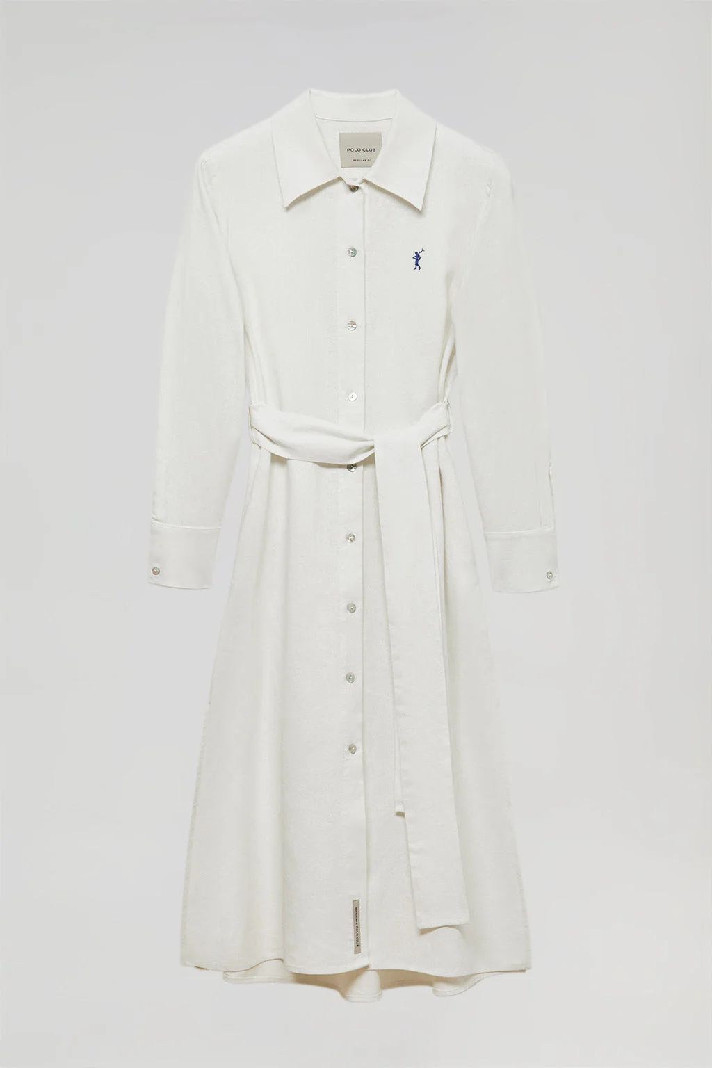 Vestido midi de lino blanco con detalle bordado Rigby Go - Image 7