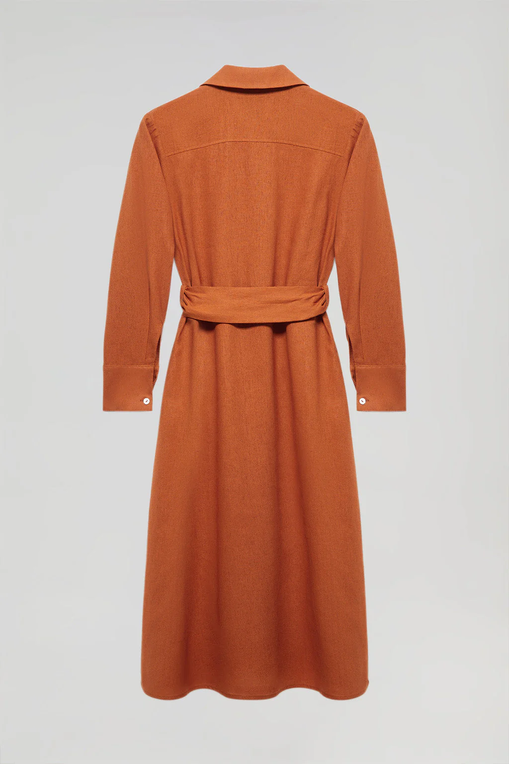 Vestido midi de lino color caldera con detalle bordado Rigby Go - Image 12