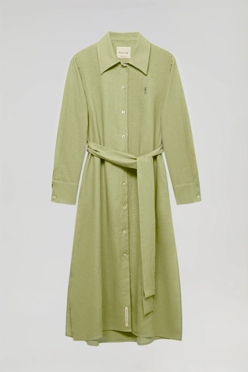 Vestido midi de lino verde con detalle bordado Rigby Go - Image 6