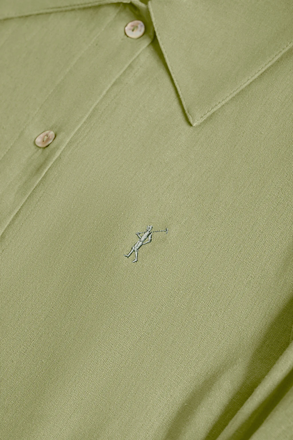 Vestido midi de lino verde con detalle bordado Rigby Go - Image 8