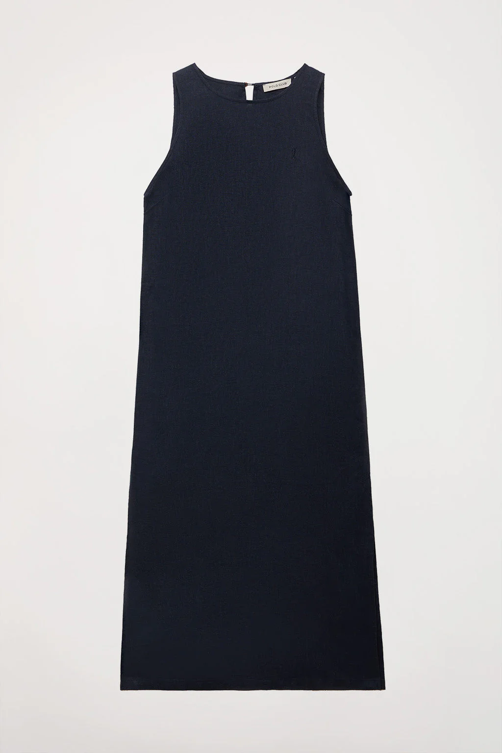 Vestido de lino azul marino sin mangas con logo Rigby Go - Image 6