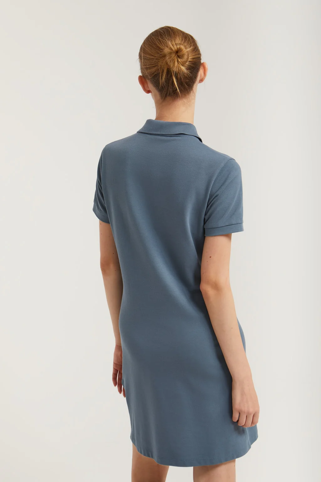 Vestido polero manga corta azul denim con bordado Rigby Go - Image 5