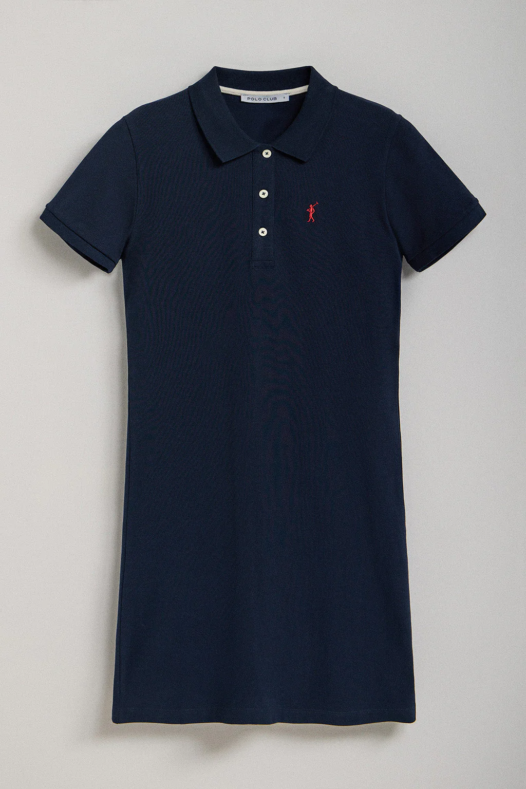 Vestido polero manga corta azul marino con bordado Rigby Go - Image 12