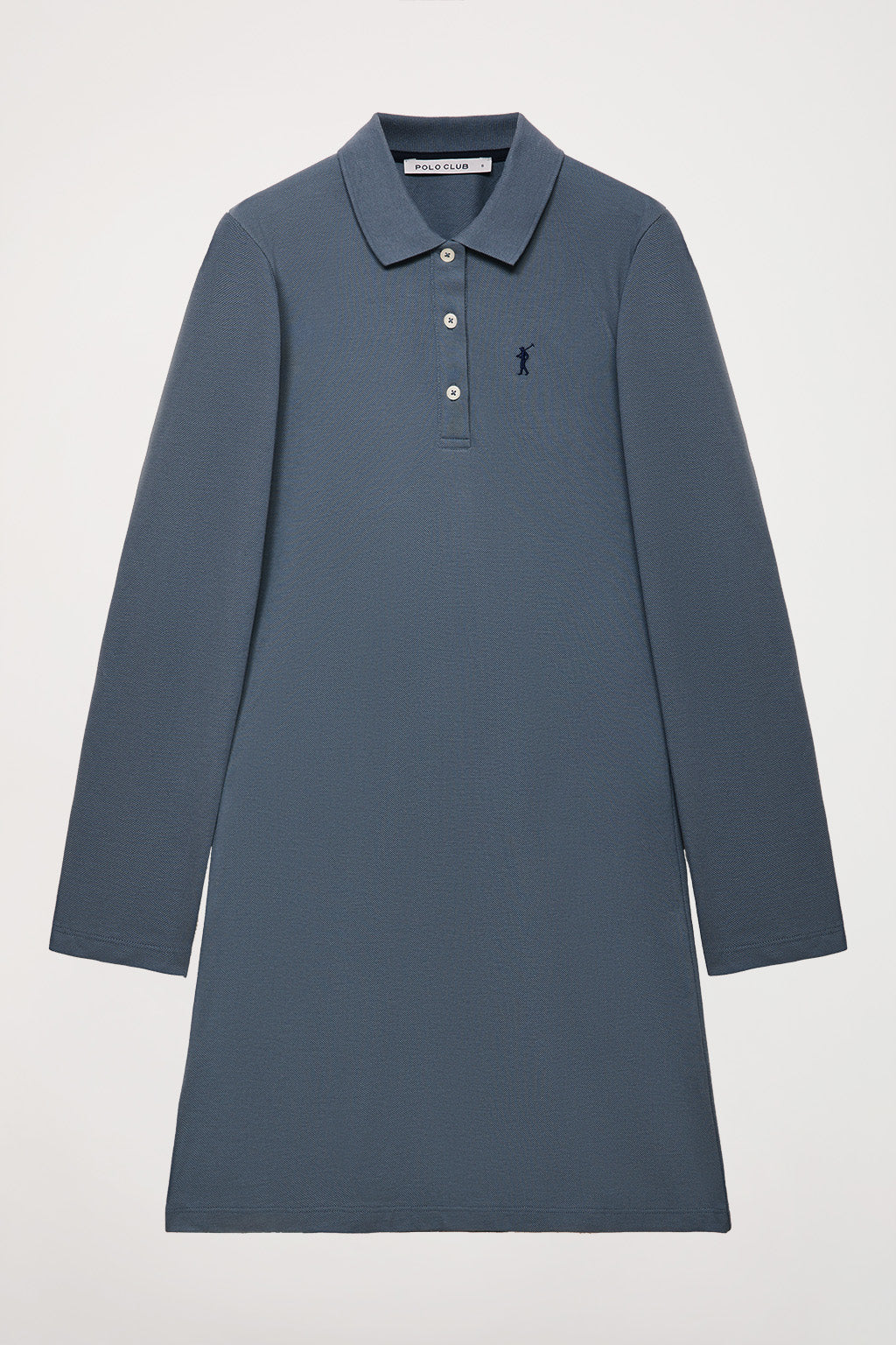 Vestido polero piqué azul denim con bordado Rigby Go - Image 12