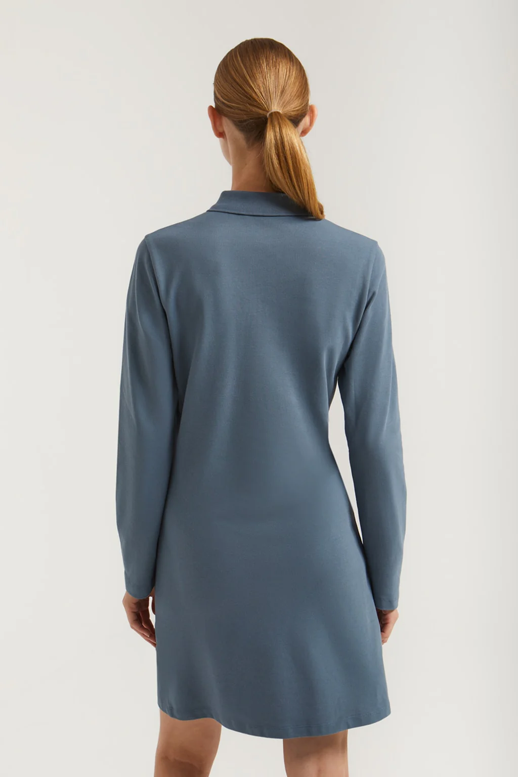 Vestido polero piqué azul denim con bordado Rigby Go - Image 6